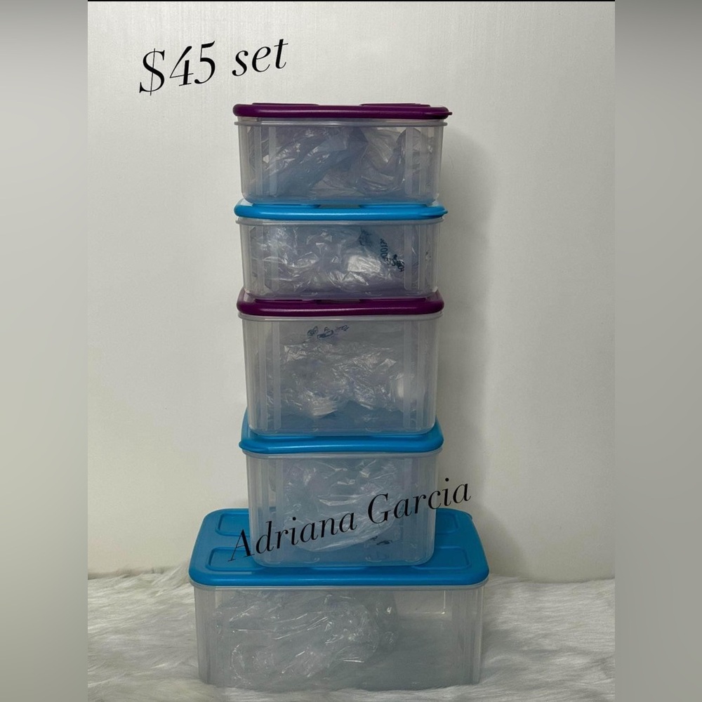 Tupperware Rectangular Clear Mates Set of 5pcs